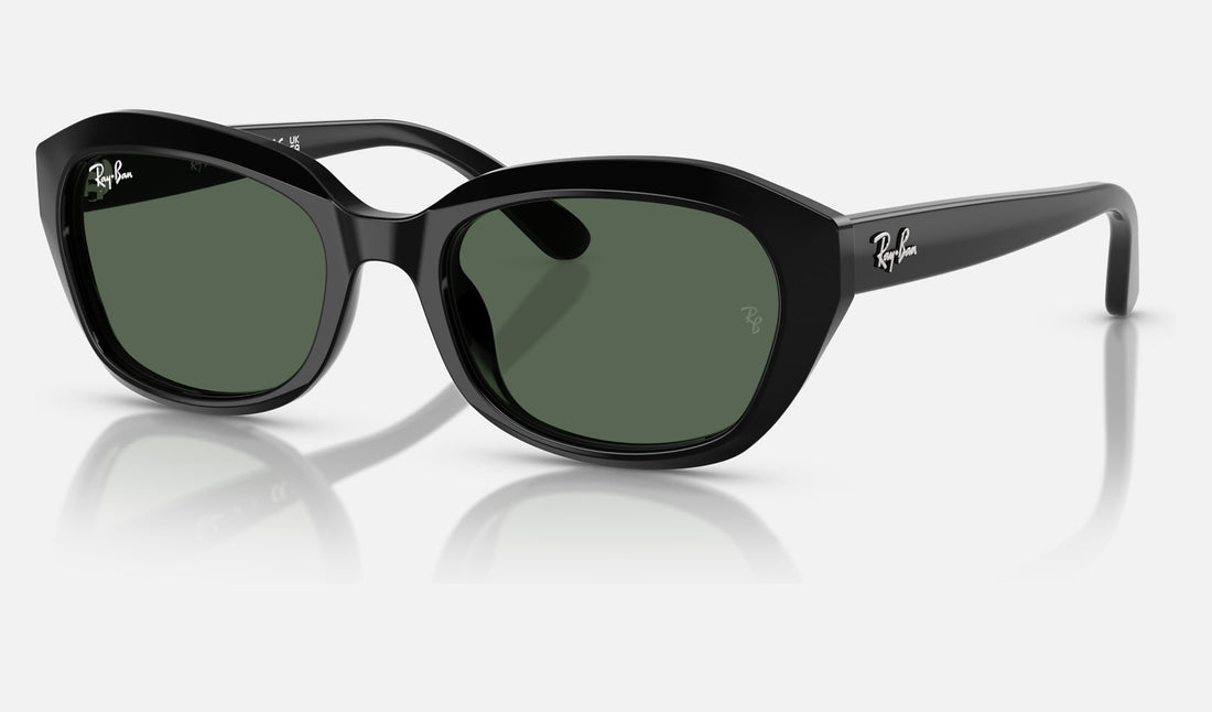 Ray-Ban Junior RJ9081S — Black / Dark Green — quarter view