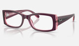 Ray-Ban Miriam RX5434 — Violet on Transparent Pink — quarter view