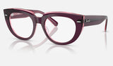 Ray-Ban Doreen RX5586 — Violet on Transparent Pink — quarter view