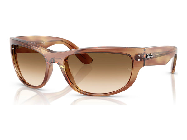 Ray-Ban Mega Balorama RB2289 — Striped Brown / Clear Gradient Brown — quarter view