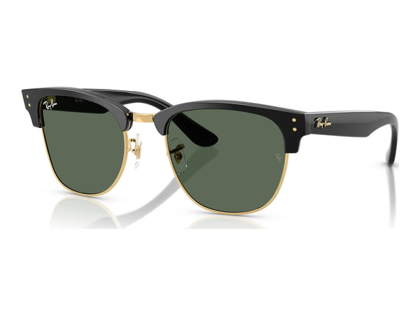 Ray-Ban Clubmaster Reverse RBR0504S — Black on Arista / Dark Green — quarter view