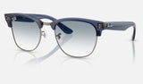 Ray-Ban Clubmaster Reverse RBR0504S — Transparent Navy Blue on Gunmetal / Clear Gradient Blue — quarter view