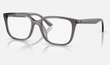 Ray-Ban RX7248D — Transparent Opal Grey — quarter view