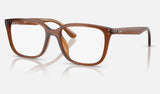 Ray-Ban RX7248D — Transparent Brown — quarter view