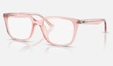 Ray-Ban RX7248D — Transparent Light Pink — quarter view