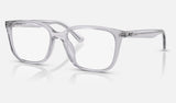 Ray-Ban RX7248D — Transparent Light Grey — quarter view