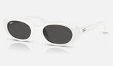 Ray-Ban RB4441D — White / Dark Grey — quarter view