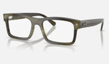 Ray-Ban RX5435 — Havana Green — quarter view