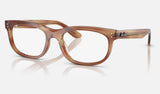 Ray-Ban Balorette RX5489 — Striped Brown — quarter view