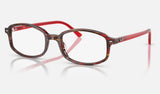 Ray-Ban Sam RX5432 — Transparent Shade Fantasy Red — quarter view