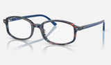 Ray-Ban Sam RX5432 — Transparent Shade Fantasy Blue — quarter view