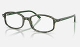 Ray-Ban Sam RX5432 — Transparent Shade Fantasy Green — quarter view