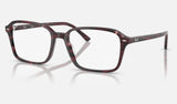 Ray-Ban Raimond RX5431 — Transparent Fantasy Violet & Red — quarter view