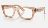 Ray-Ban Joseph RX7683V — Transparent Light Brown — quarter view
