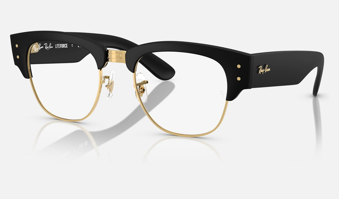 Ray-Ban RX7316V — Sand Black on Gold — quarter view