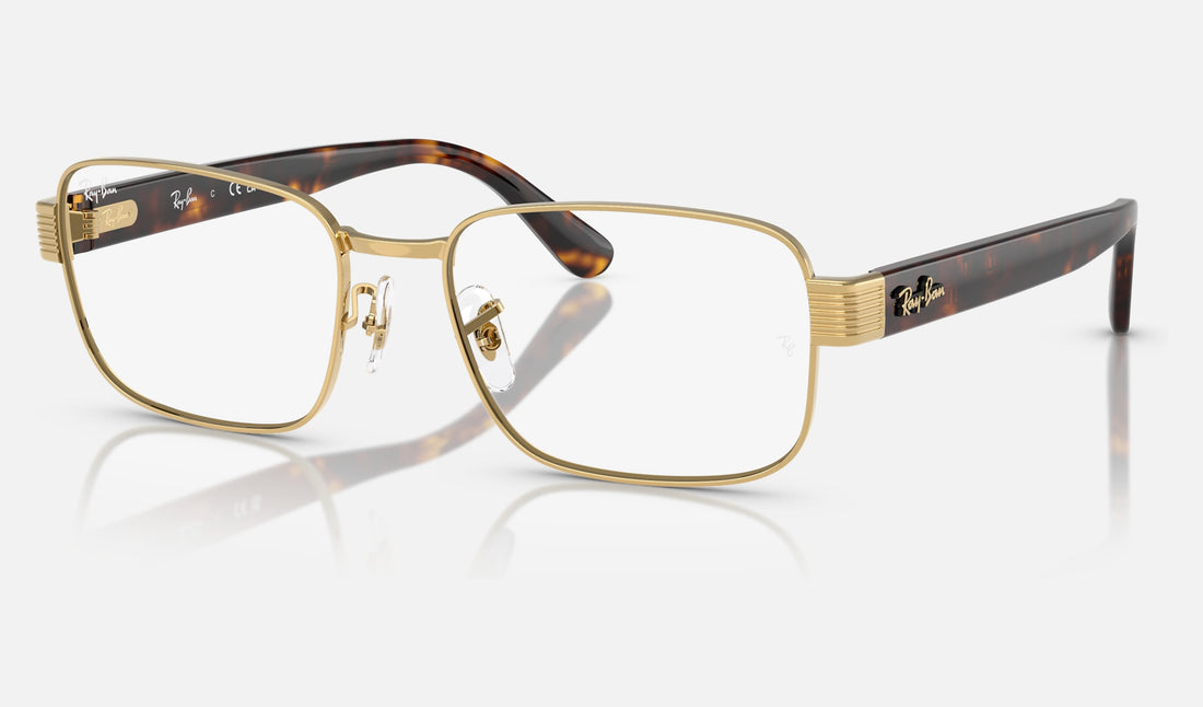 Ray-Ban RX6529 — Arista Gold — quarter view