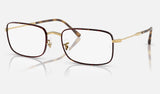 Ray-Ban RX3746V — Havana on Gold — quarter view