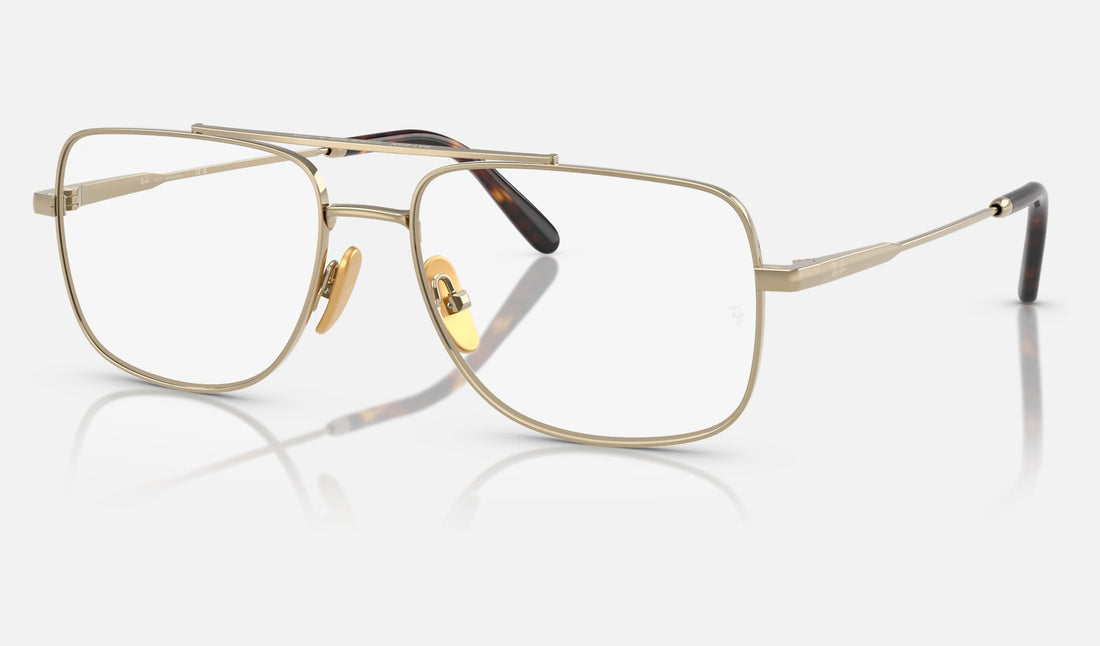Ray-Ban William Titanium RX8797 — Arista Gold — quarter view