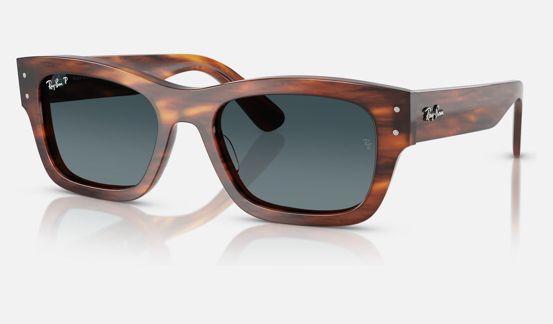 Ray-Ban Joseph RB7683S — Striped Havana / Gradient Blue Polarized — quarter view