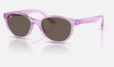 Ray-Ban Junior RJ9080S — Transparent Violet / Brown — quarter view