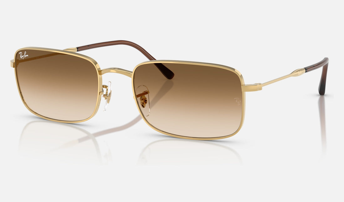 Ray-Ban RB3746 — Arista Gold / Clear Gradient Brown — quarter view