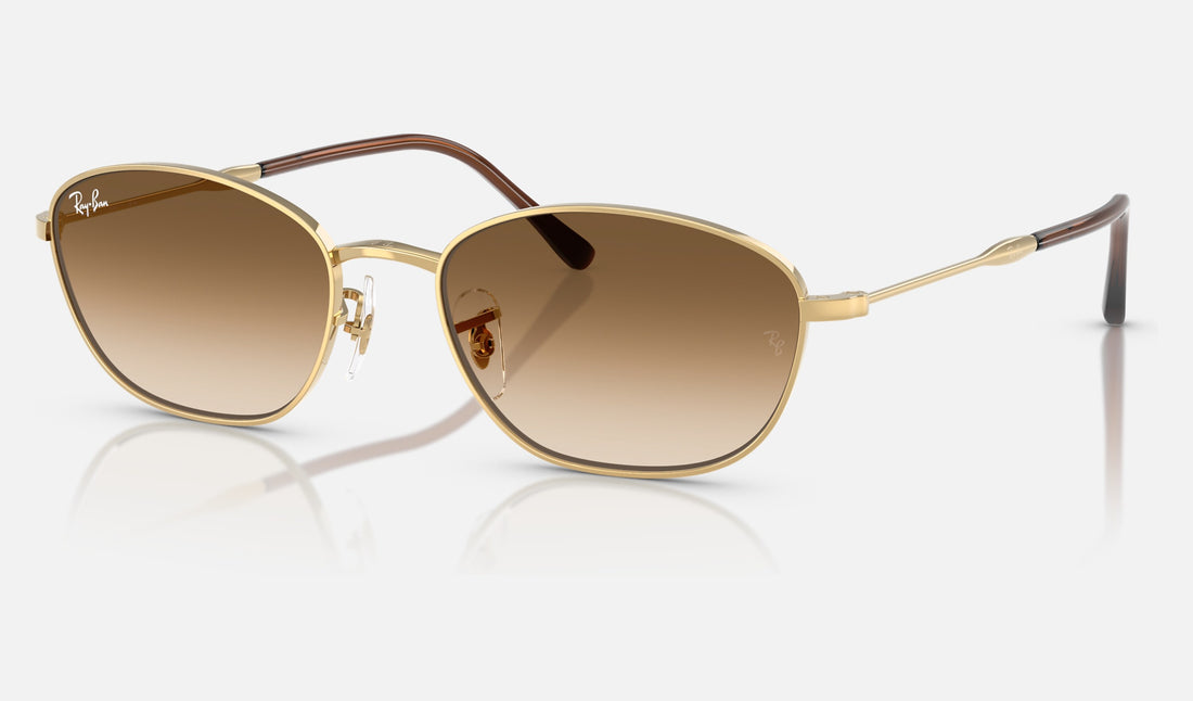 Ray-Ban RB3749 — Arista Gold / Clear Gradient Brown — quarter view