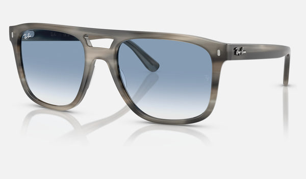 Ray-Ban RB2213 — Grey Havana / Clear Gradient Blue — quarter view