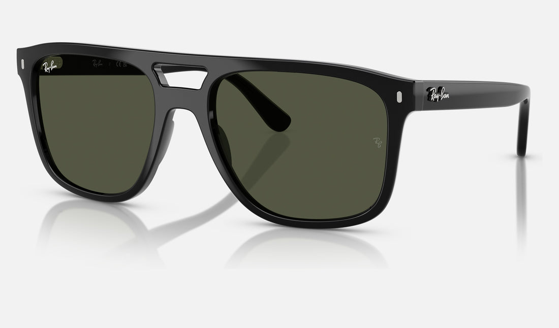 Ray-Ban RB2213 — Black / G-15 Green — quarter view