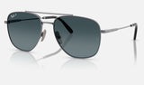 Ray-Ban William Titanium RB8097 — Gunmetal / Blue Gradient Polarized — quarter view