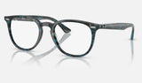 Ray-Ban RX7159 — Transparent Fantasy Blue & Grey — quarter view