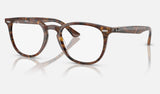 Ray-Ban RX7159 — Transparent Fantasy Brown Yellow — quarter view