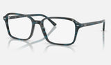 Ray-Ban Raimond RX5431F — Transparent Fantasy Blue & Grey — quarter view