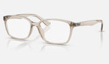 Ray-Ban RX7094D — Transparent Light Brown — quarter view