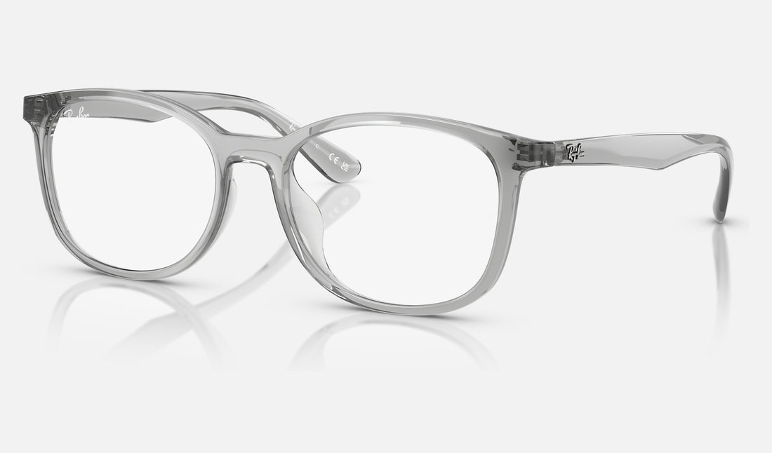 Ray-Ban RX7093D — Transparent Grey — quarter view