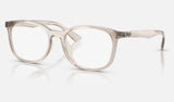 Ray-Ban RX7093D — Transparent Light Brown — quarter view