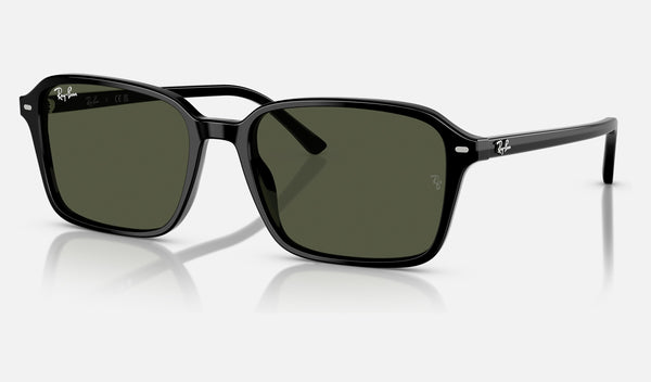 Ray-Ban Raimond RB2231F — Black / G-15 Green — quarter view