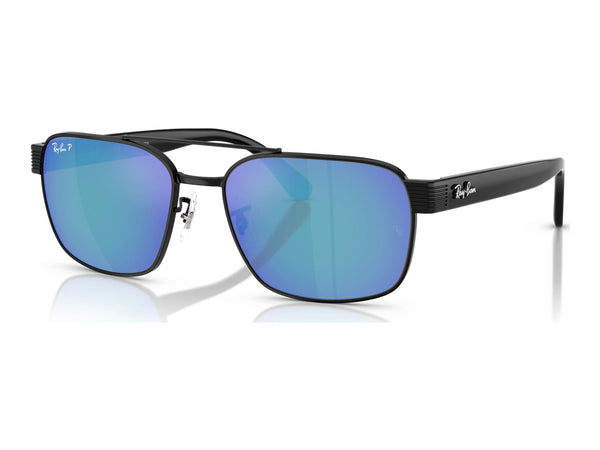 Ray-Ban RB3751CH — Black / Polarized+ Grey Mirror Blue — quarter view