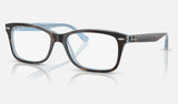 Ray-Ban RX5428 — Havana on Light Blue — quarter view