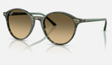 Ray-Ban Bernard RB2230F — Transparent Shade Fantasy Green / Brown — quarter view