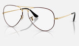 Ray-Ban Aviator RX6489 — Black on Arista — quarter view