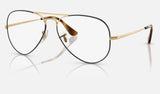Ray-Ban Aviator RX6489 — Havana on Arista — quarter view