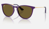 Ray-Ban Junior Junior Erika RJ9060S — Rubber Violet / Dark Brown — quarter view