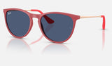 Ray-Ban Junior Junior Erika RJ9060S — Rubber Fucsia / Dark Green — quarter view