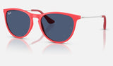 Ray-Ban Junior Junior Erika RJ9060S — Rubber Coral / Dark Blue — quarter view