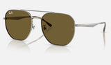 Ray-Ban RB3724D — Gunmetal / Dark Brown — quarter view