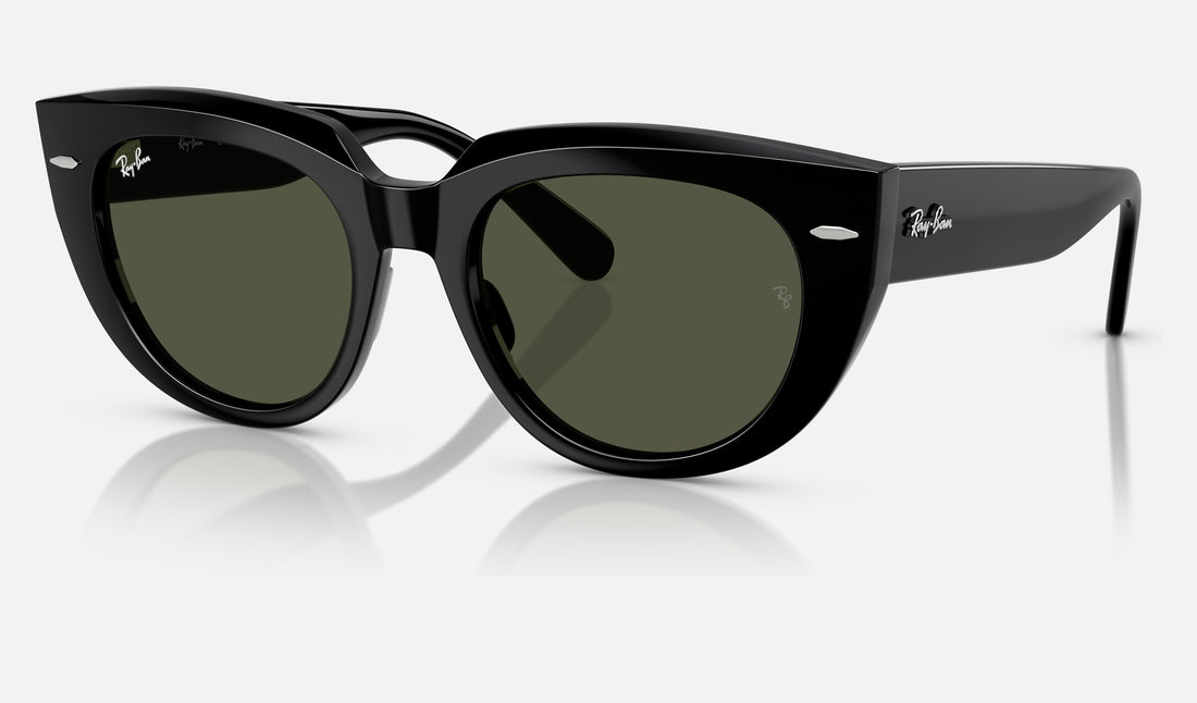 Ray-Ban Doreen RB2286F — Black / G-15 Green — quarter view