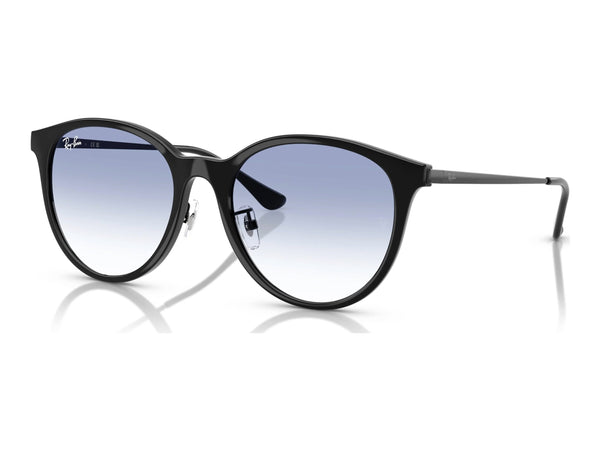 Ray-Ban RB4334D — Black / Clear Gradient Light Blue — quarter view