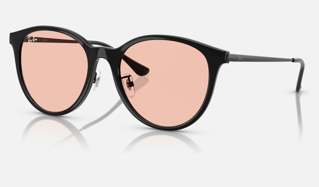 Ray-Ban RB4334D — Black / Light Pink — quarter view