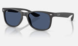 Ray-Ban Junior Junior New Wayfarer RJ9052S — Rubber Dark Gray / Dark Blue — quarter view