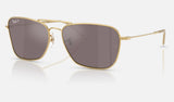 Ray-Ban Caravan Reverse RBR0102S — Arista Gold / Polarized Pink — quarter view